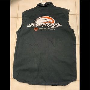Harley-DavidsonRacing Screamin  Eagle Blow Out shirt, Large, embroidered